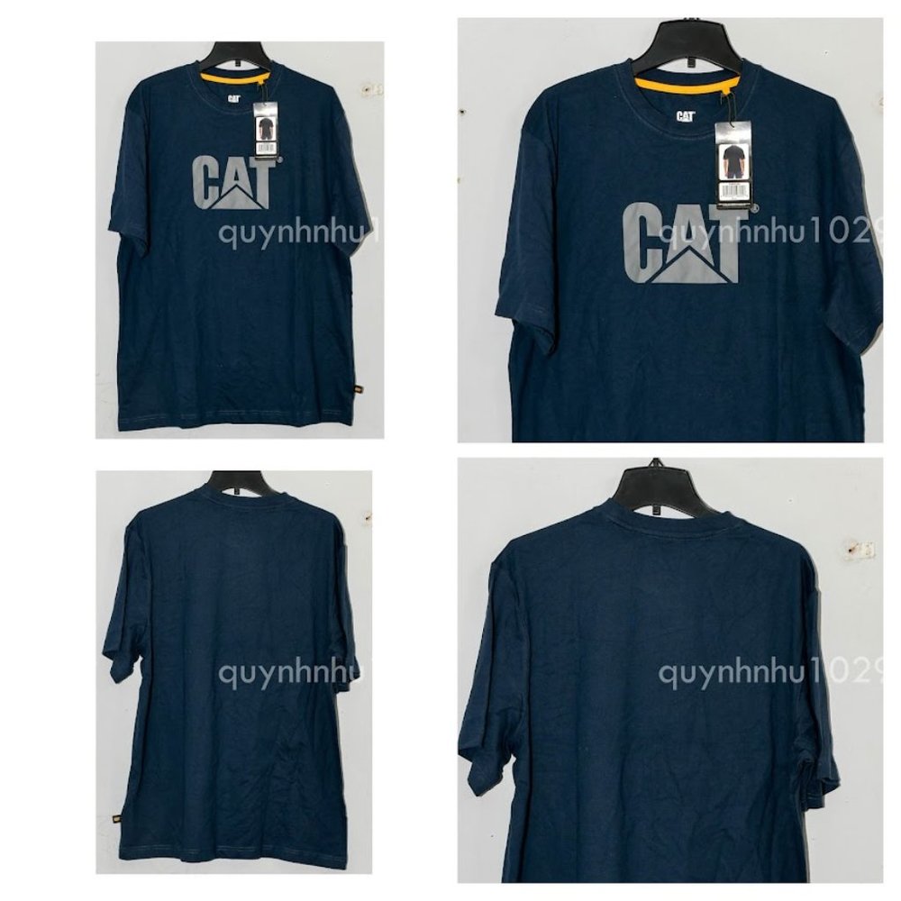 Caterpillar Men’s Short Sleeve tee with logo CAT in blue color